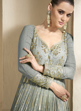 Stunning Looking Grey Colour Gown